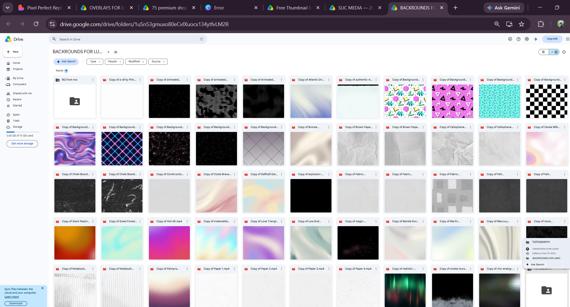 Sample from the pack: Backgrounds & Overlays